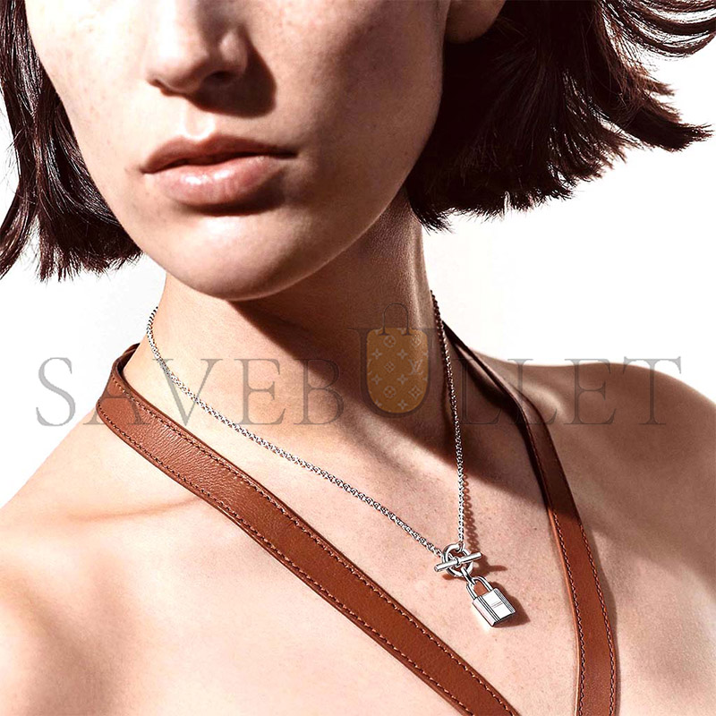 H**mes silver kelly cadenas pendant necklace